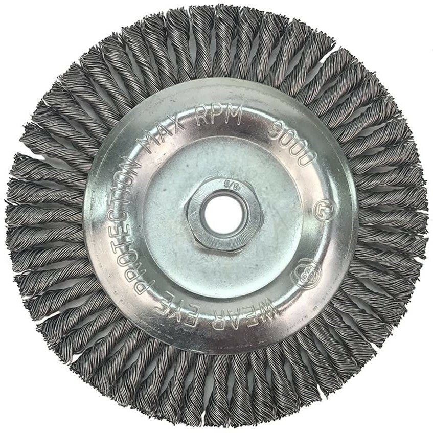 6" x 5/8-11" Stainless Steel Stringer Bead Wire Wheel For Angle