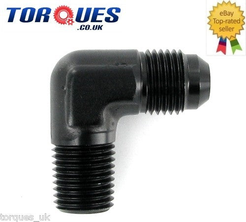 An -4 (an4 an 04) to 1/8" Npt 90 Degree Adapter Black