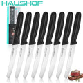 HAUSHOF Steak Knife Set 8PC Stainless Steel Serrated Steak Knives Set w/Gift Box