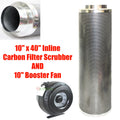 10" X 40" Carbon Air Filter Odor Control Scrubber & 10" Inline Duct