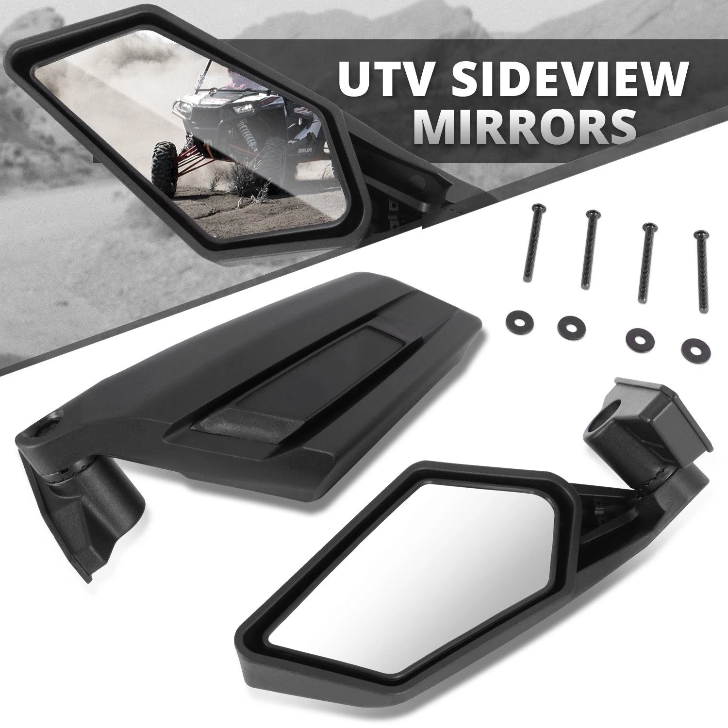 Fit Can-am Maverick X3 Black Aluminum Die-casting Convex Glass Side