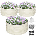WORKPRO 3PCS 2x2x1FT Galvanized Garden Beds, Rust-Proof, Easy to Assemble, White