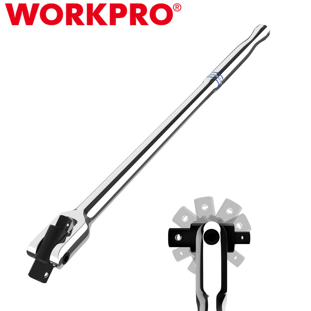 WORKPRO Dual Drive Breaker Bar 3/8" 1/2" Drive Heavy Duty Breaker Bar