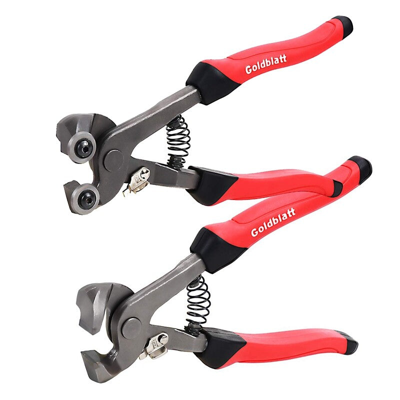 Goldblatt 2 Piece Glass Tile Nippers Set Heavy Duty Wheeled Glass Mosaic Nipper