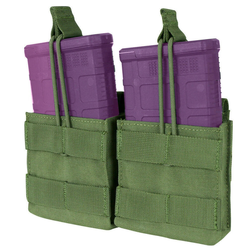 Tactical Molle Double Open-top Mag Pouch For 7.62/308 Mag - Od Green