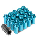 20 Closed End M12x1.5 50mm Tall 25mm Od Sky Blue Aluminum Jdm Lug
