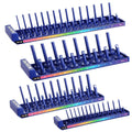 WORKPRO 4PC Metric Socket Organizer Set Socket Holder 1/4" 3/8" 1/2" Socket Tray