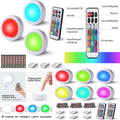 Led Closet Light Tap&Push Light with 12 RGB Colors 3PK/6PK Batteries Included