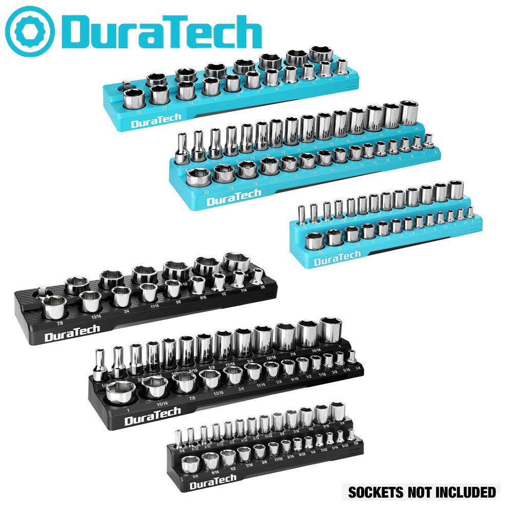DURATECH Magnetic Socket Organizer Set Tool Cart 6PC 1/2"1/4" 3/8" Dr