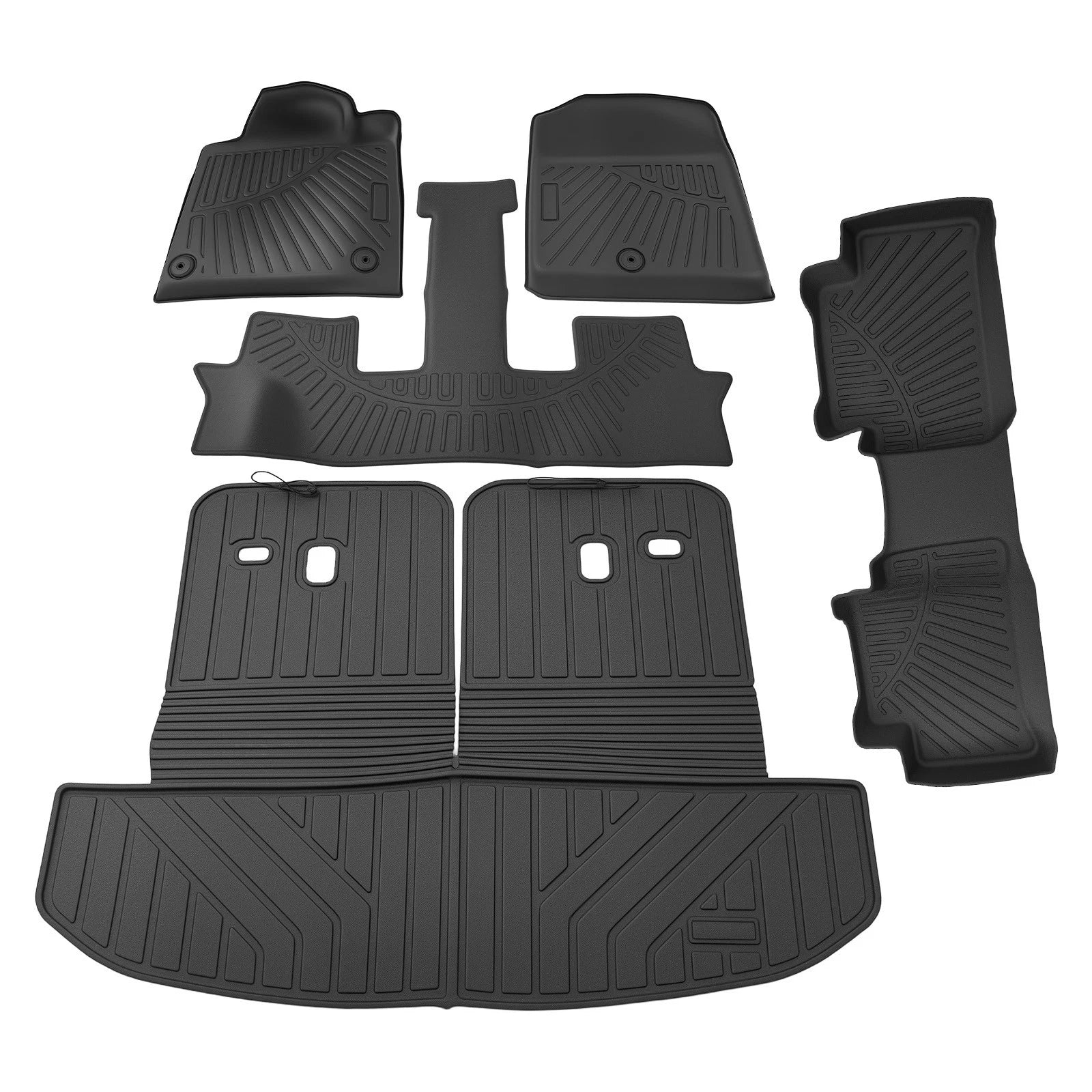Carpet Floor Mats for Kia Sorento 6 &amp; 7 Seats 2021-2025 Black TPE Easy Clean