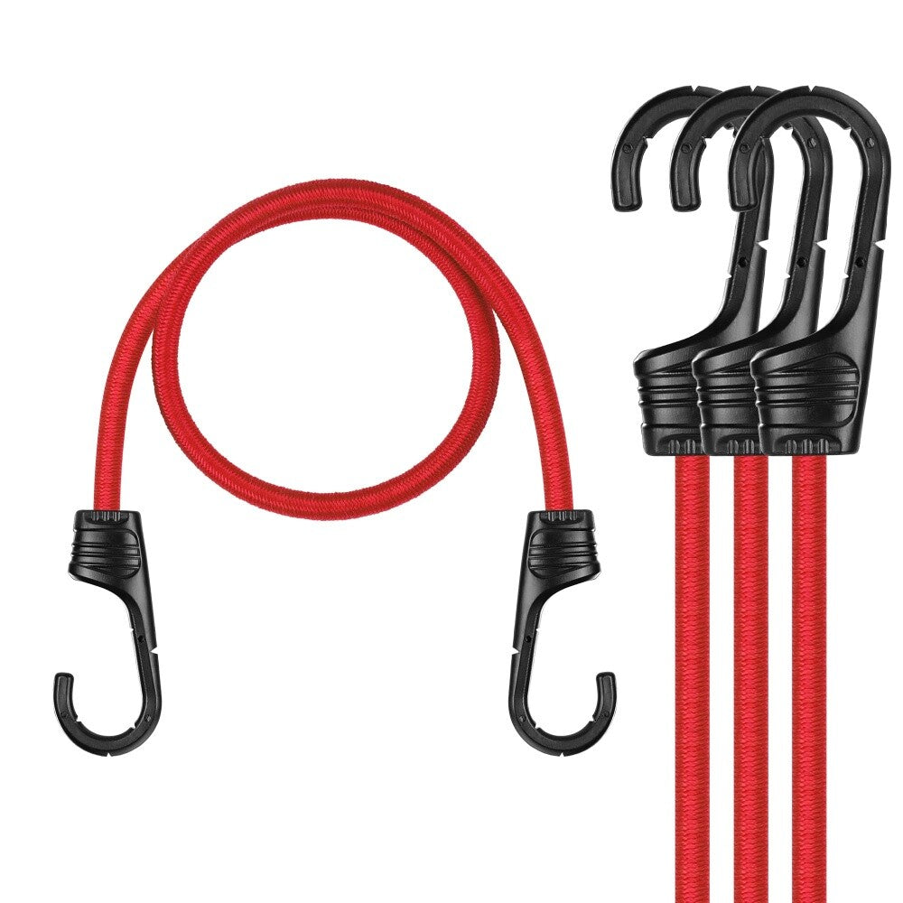 WORKPRO 4PC 24" Heavy Duty Bungee Cord Superior Rubber Strap Strong