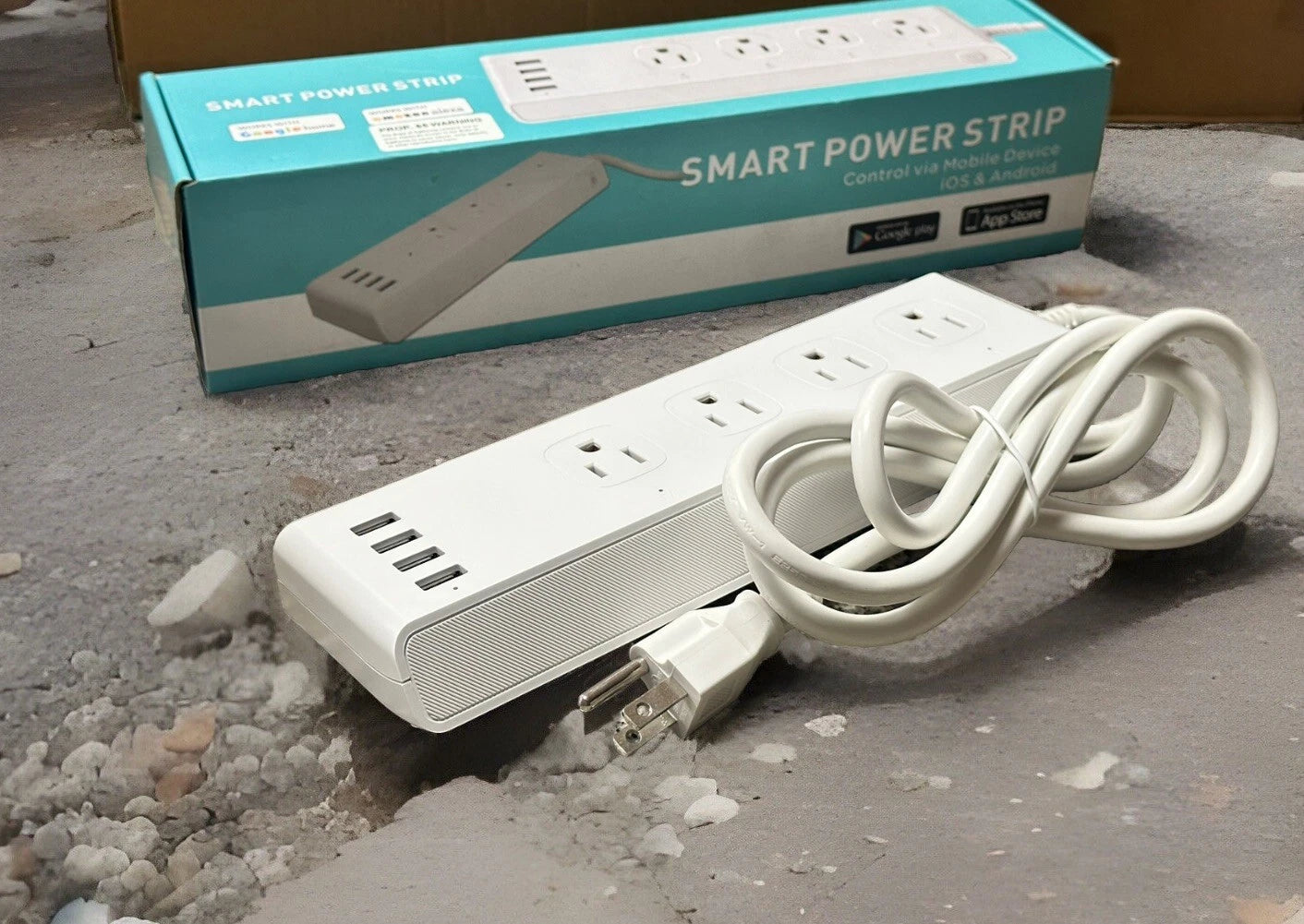 120V Wifi Smart Power Strip Surge Protector Ac 4-port Outlets+4 Usb