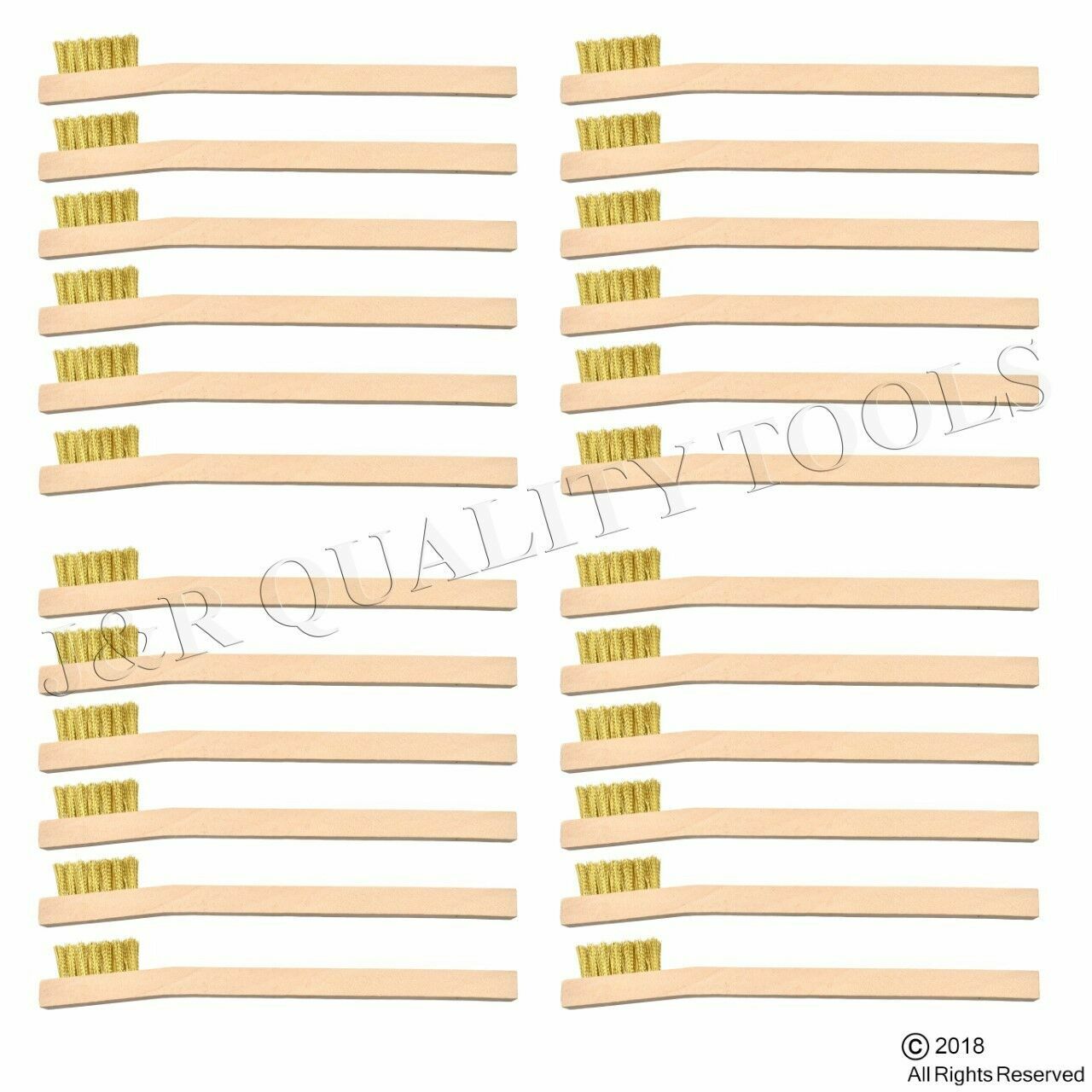 24-Pack 8" Brass Wire Brush - Rust & Dirt Removal
