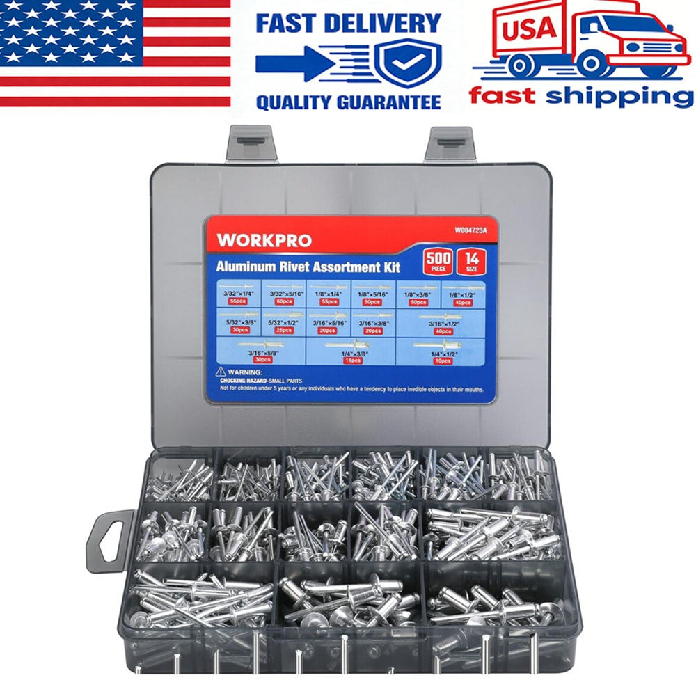 WORKPRO 500-Piece Aluminum Blind Rivet Kit by WORKPRO