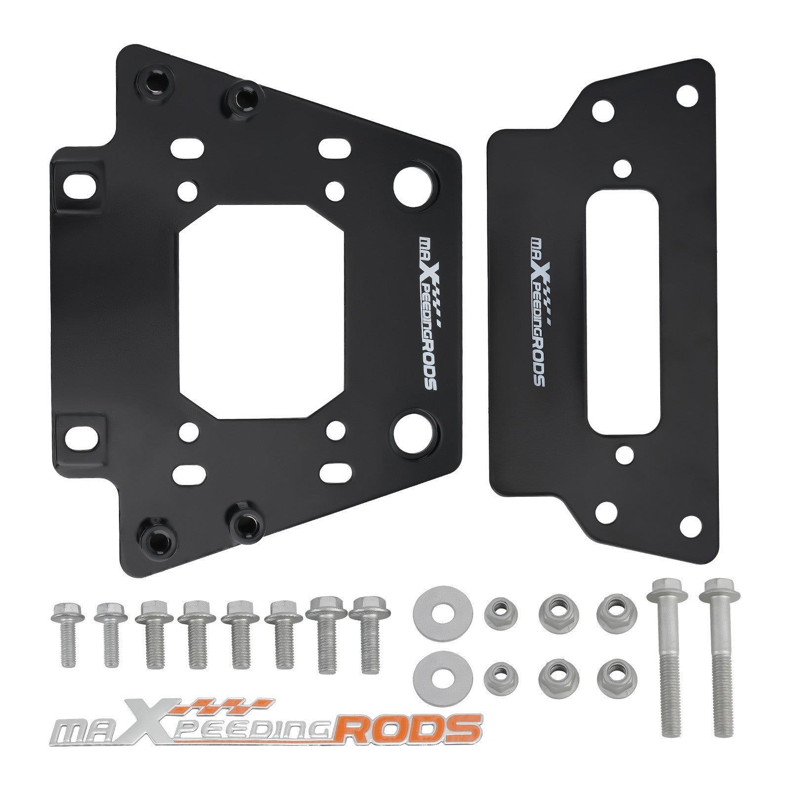 UTV Winch Mount Kit For Kawasaki KRX 1000 2020-2025 Black 4 Hole 3"x 6