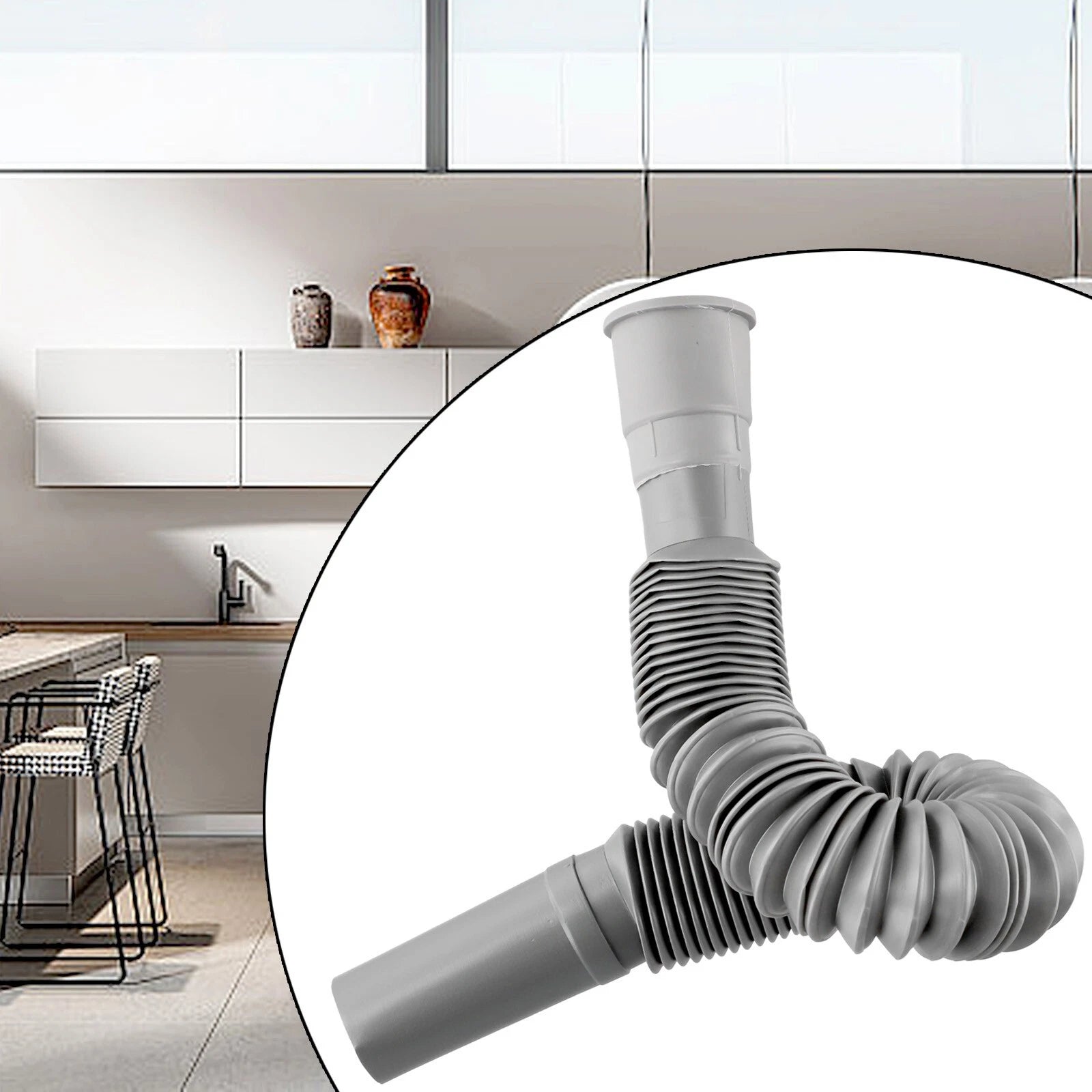 Kitchen Washbowl Plastic Flexible Sink Basin Drain Pipe Tubing Home