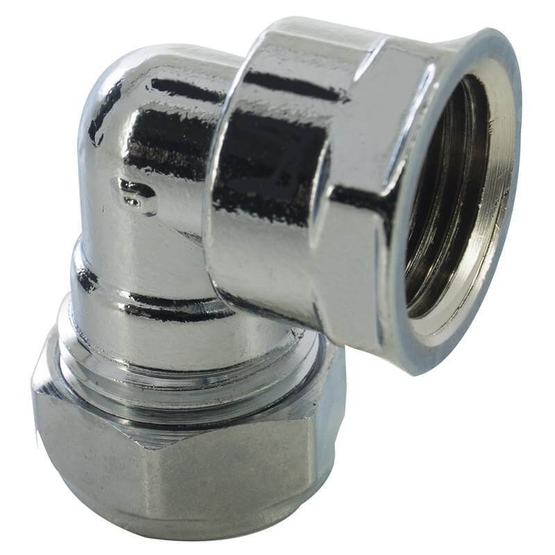 Chrome 15mm Compression Male Iron Elbow