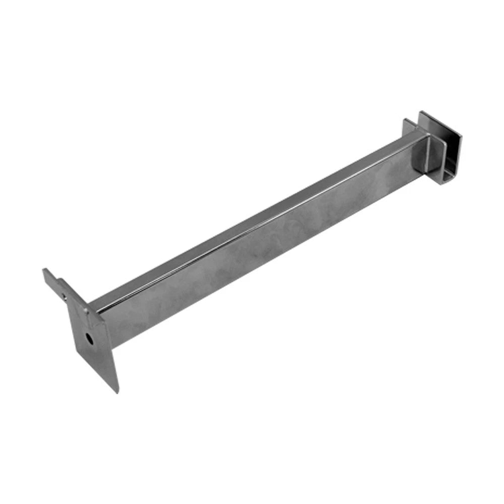 12 In Chrome Slatwall Hangrail Bracket Holding 1-3/4" X 1/2"