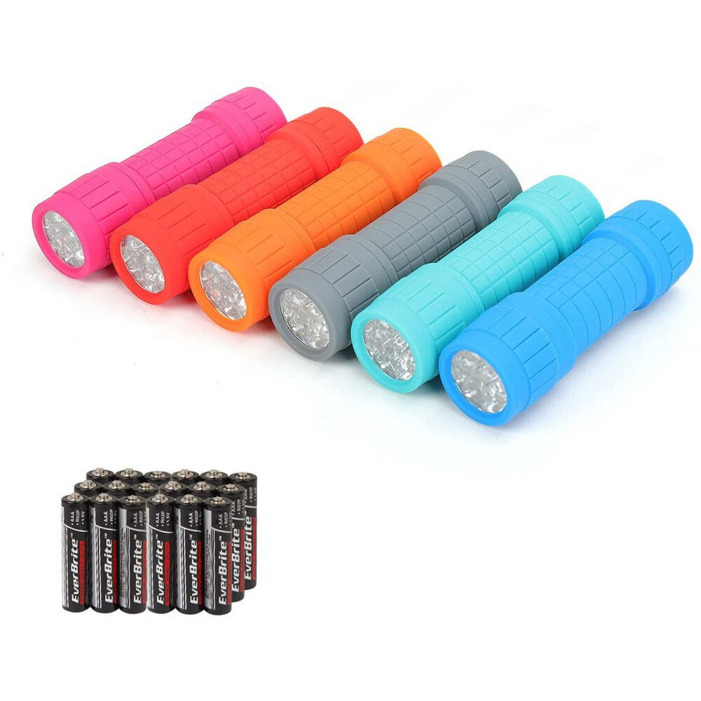 EverBrite 6-Pack LED Flashlight Zoom Torch Lamp Camping Light Super