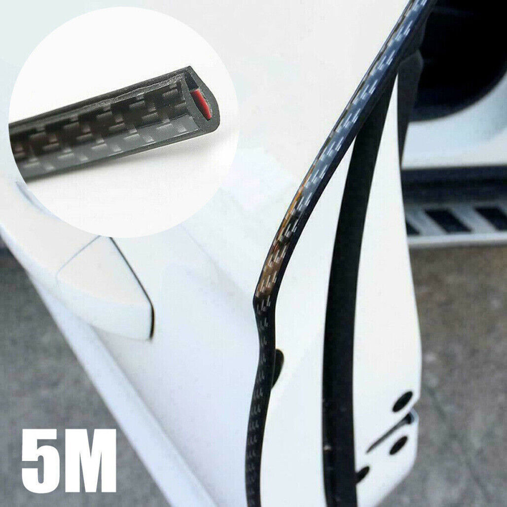 5M Car Door Edge Seal Strip Exterior Cover Carbon Fiber Seal Strip