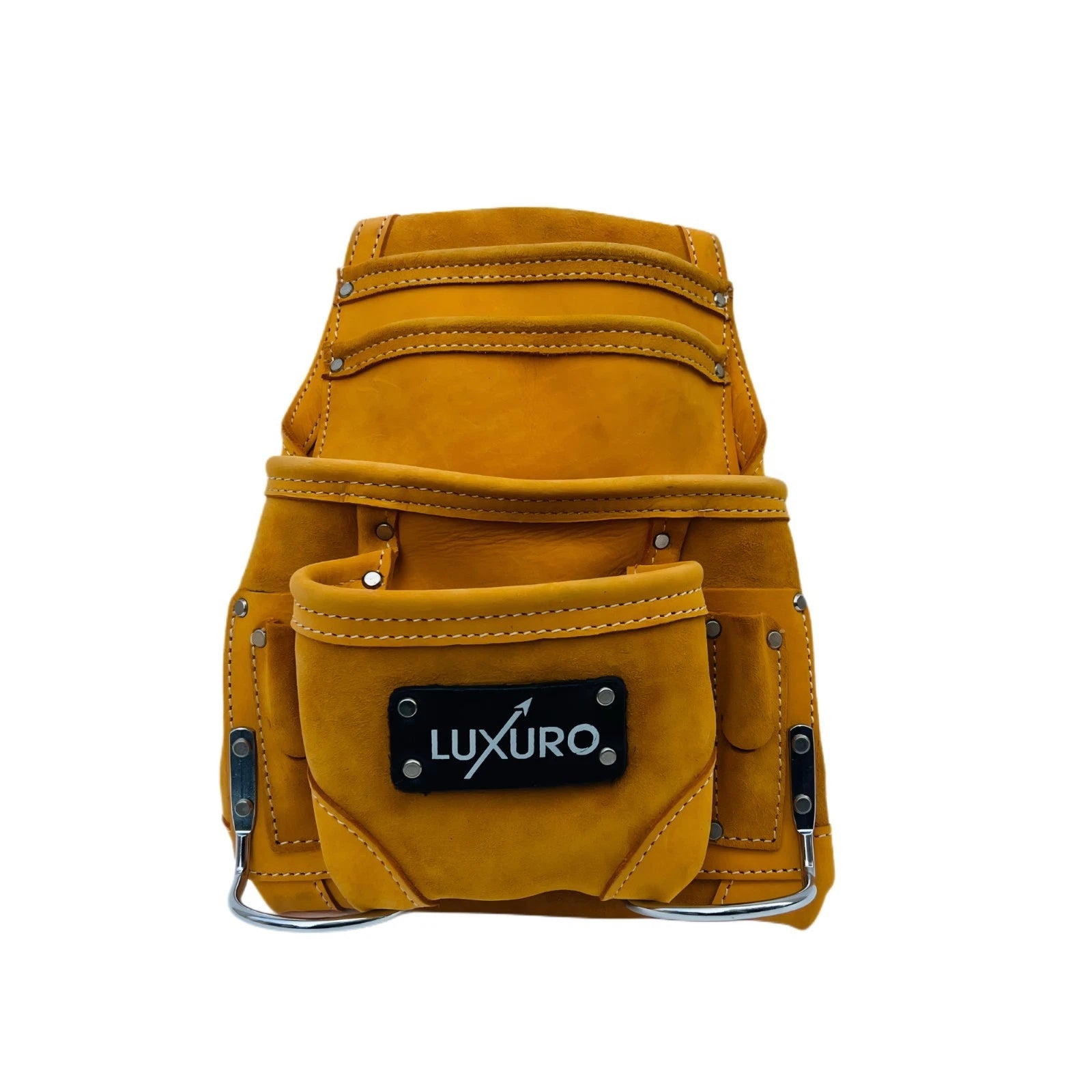 Nubuck Top Grain Leather Tool Pouch Bag – 8 Pockets | Heavy-duty Tool