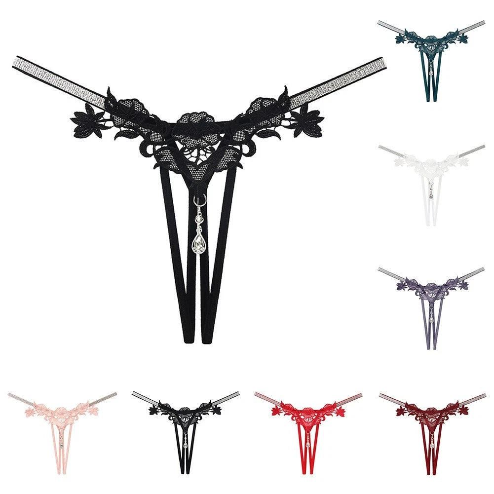 Home Sleeping Underwear Panties String T-back Thong Womens Bow Panties