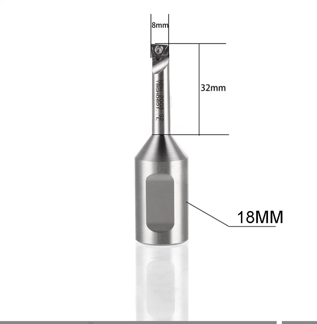 1PC 8MM x 32MM INDEXABLE BORING BAR AND 1PC TBGT060204 CARBIDE INSERTS