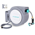 HAUSHOF 1/2"x130ft Retractable Garden Hose Reel Auto-Locking Length
