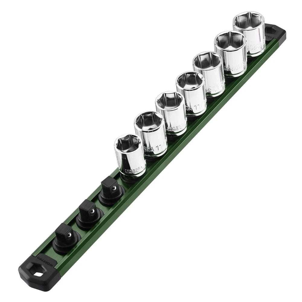 Workpro 3/8'' Dr Magnetic Socket Organizer Aluminum | Built Supply Co