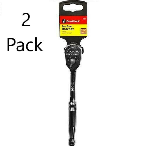 2 Great Neck Professional 3/8 Drive Fully Polished Tear Drop Socket RatchetOpens