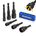 WORKPRO 6PIECE Magnetic Nut Driver Set Metric SAE Drill Socket Impact
