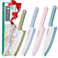 Haushof Kitchen Knife Set Non-stick Coated Stainless Steel Blade With