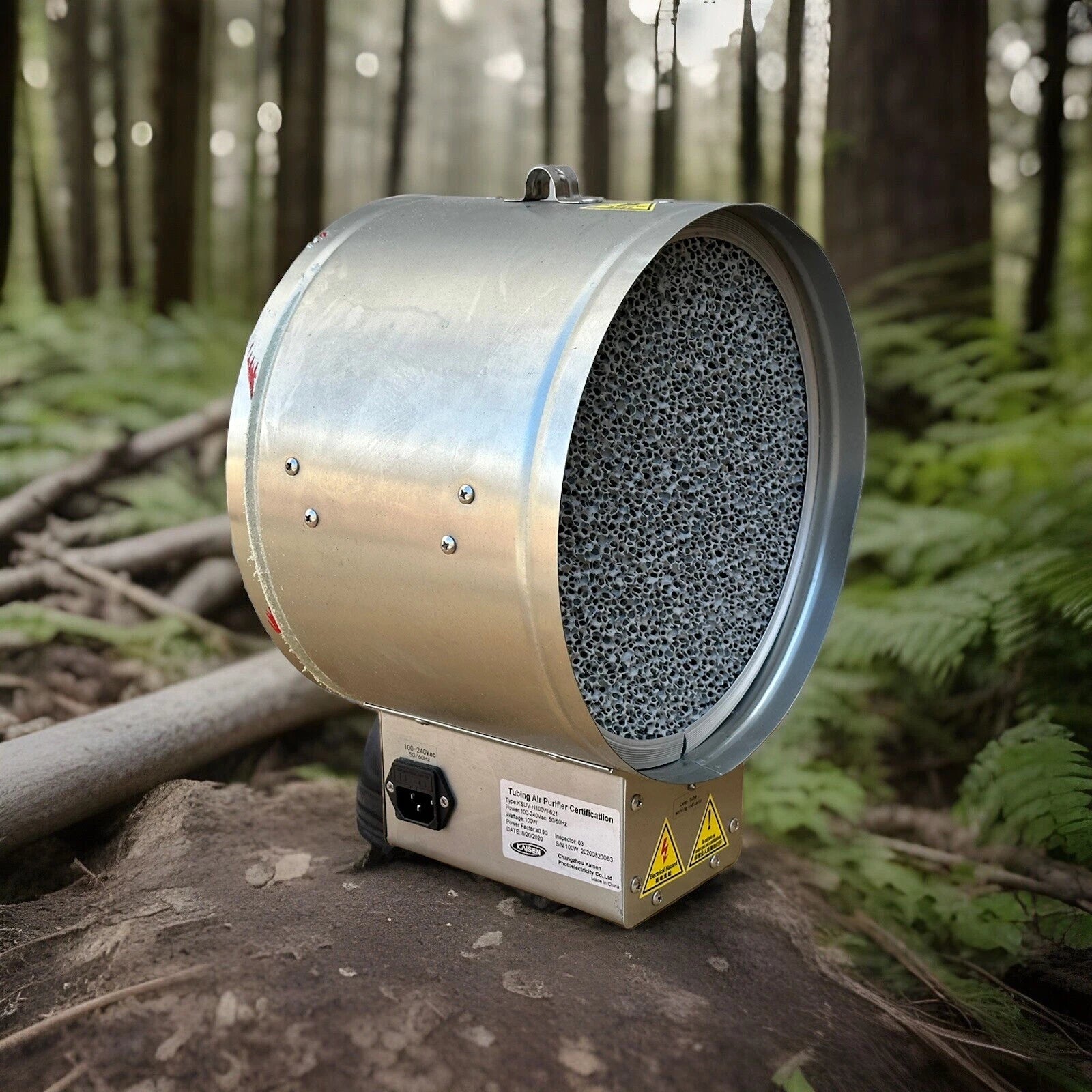 10” Inline Tubing Ozone Generator Air Purifier 100W Light