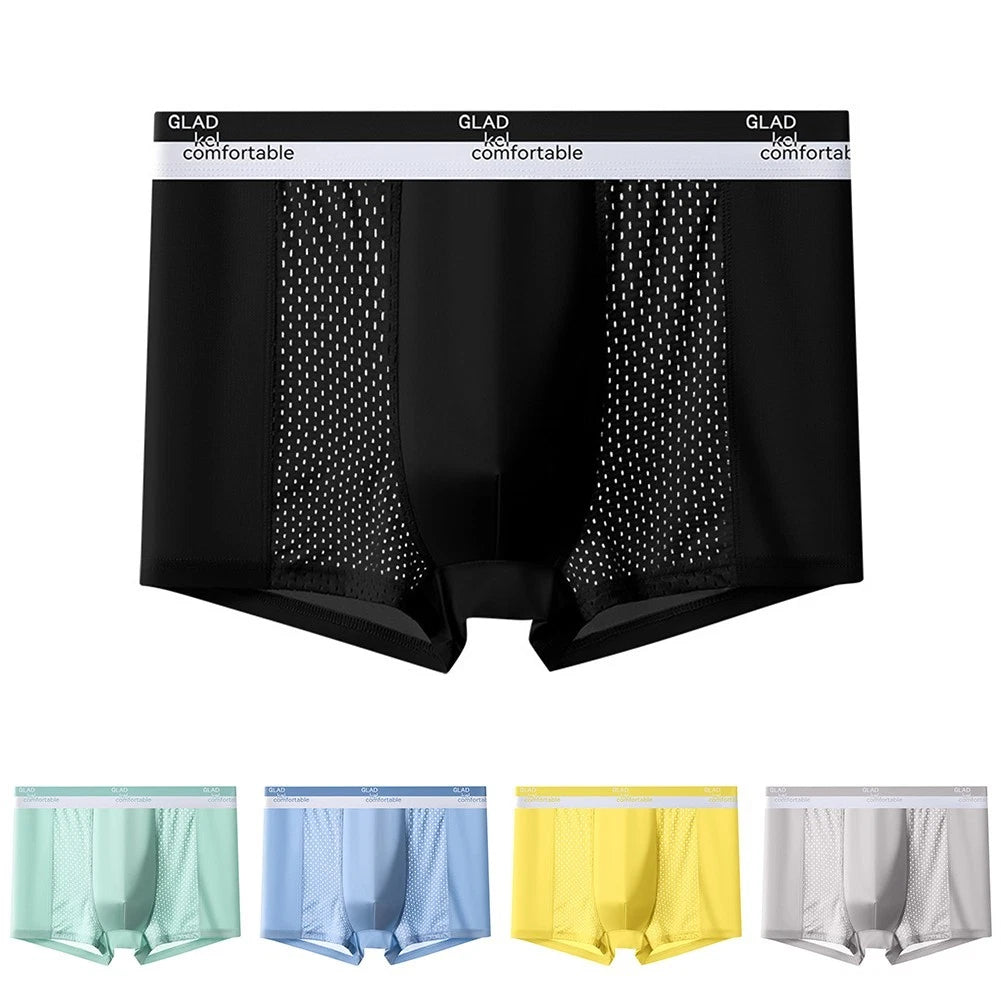 Men's Breathable Mesh Ice Silk Underwear Trunks For Comfortable All