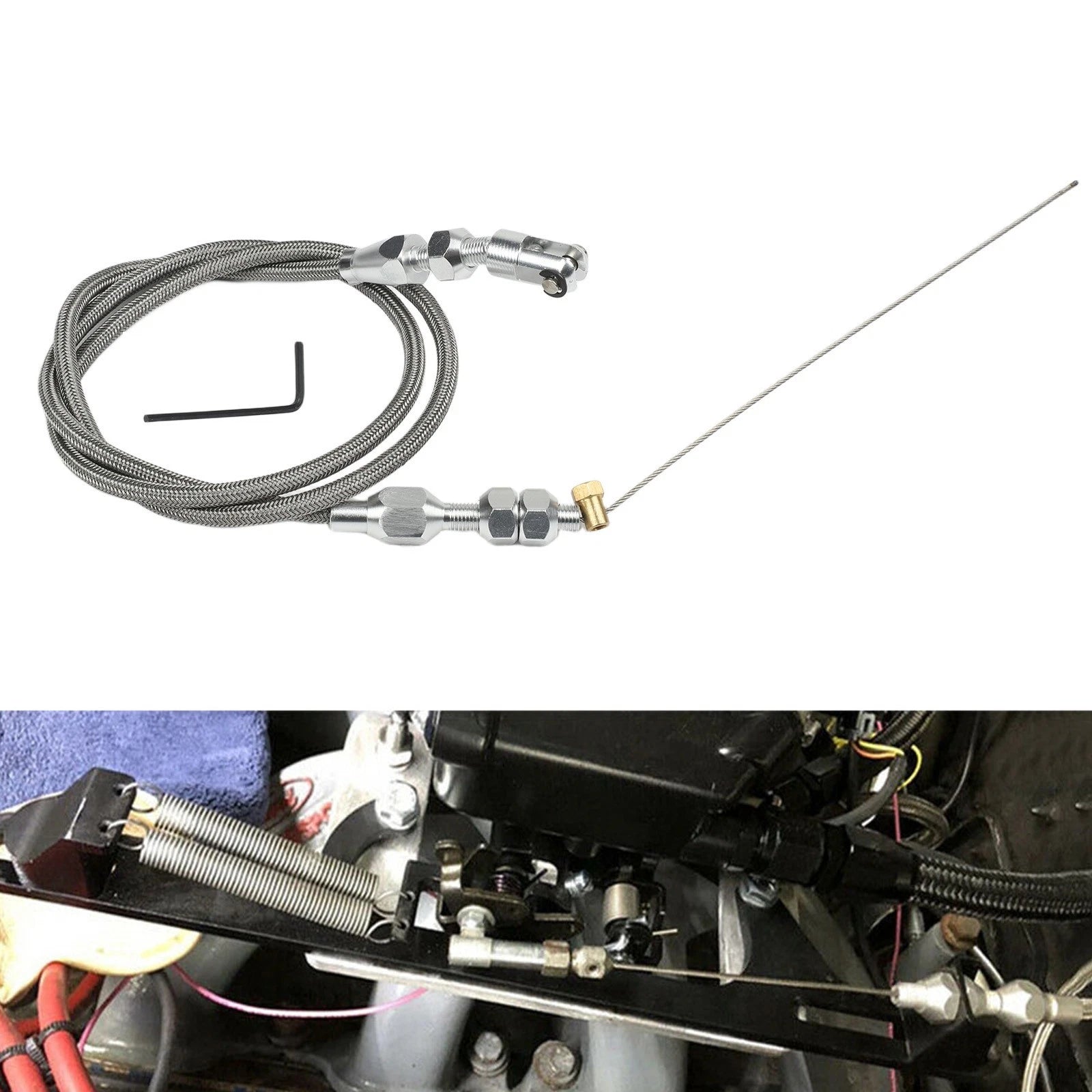 Brand New Throttle Cable Kit Gas Cable 36 Inch For Ls1 Engines 5.7l