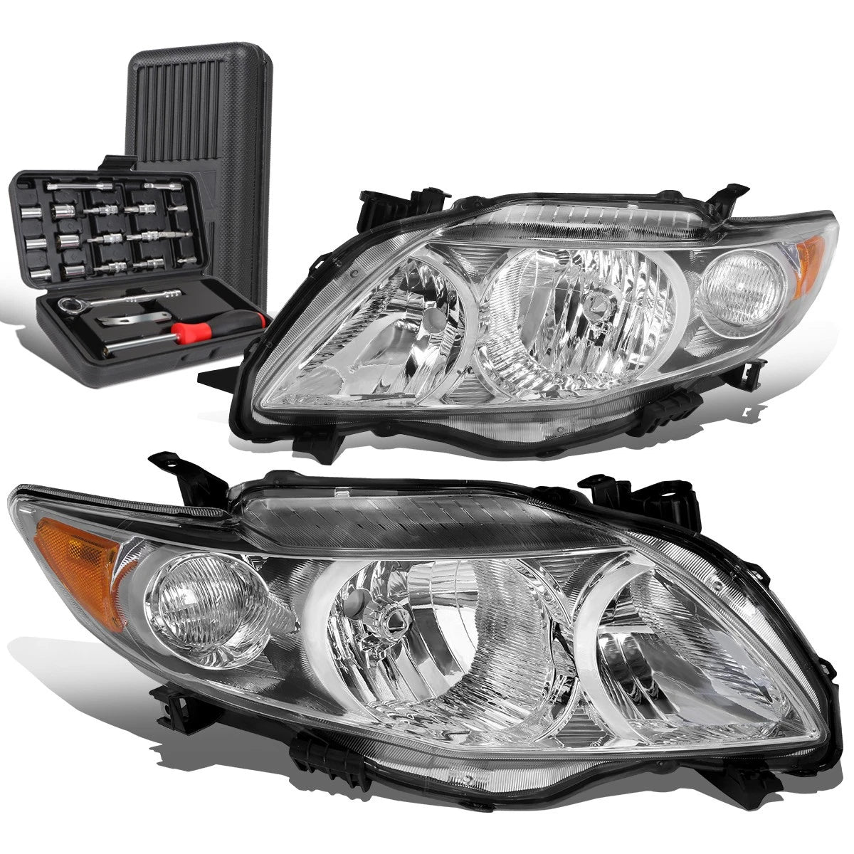For 2009-2010 Toyota Corolla Pair Chrome/amber | Built Supply Co