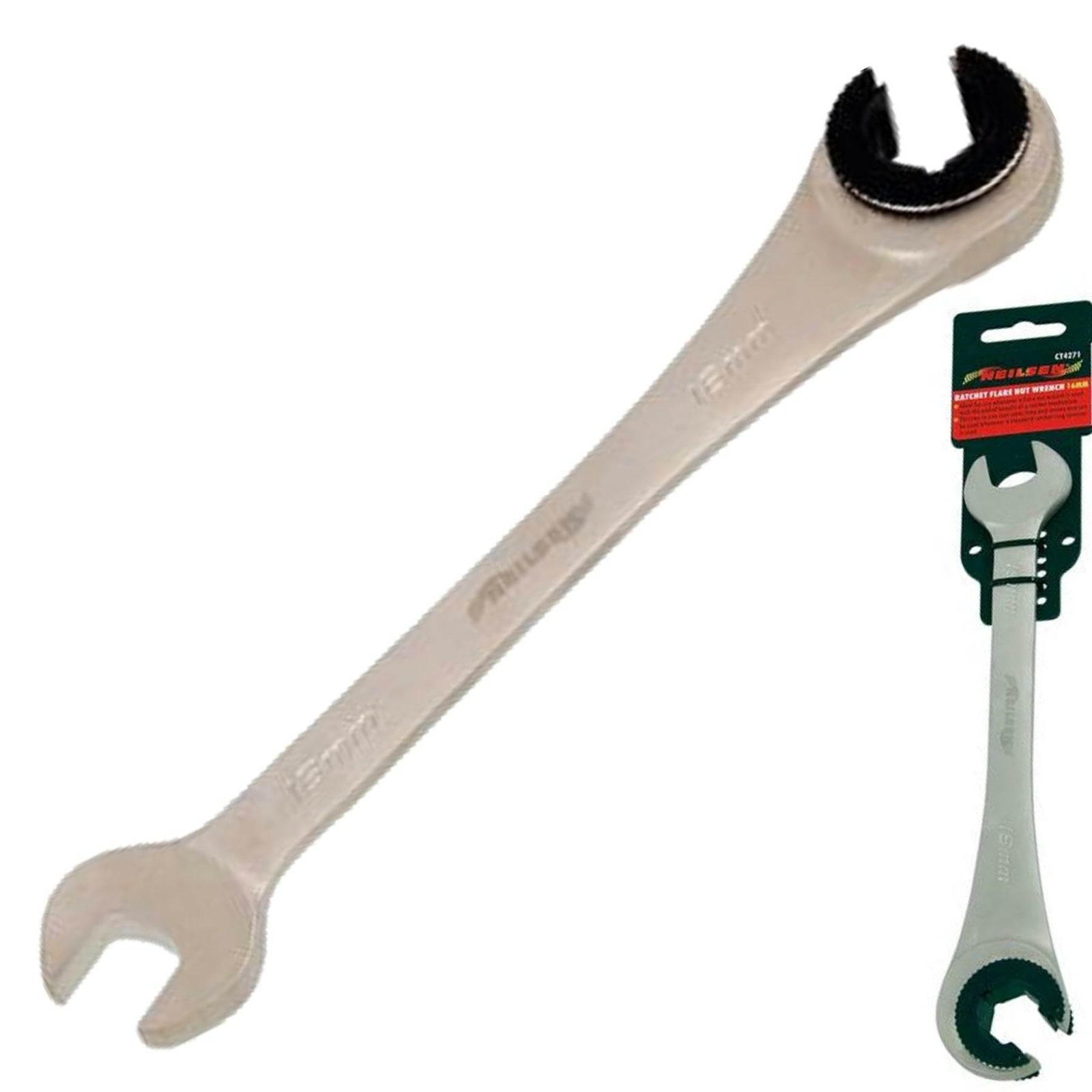 Neilsen 16mm Flare Nut Wrench Ratchet & Standard Open Ended by Neilsen