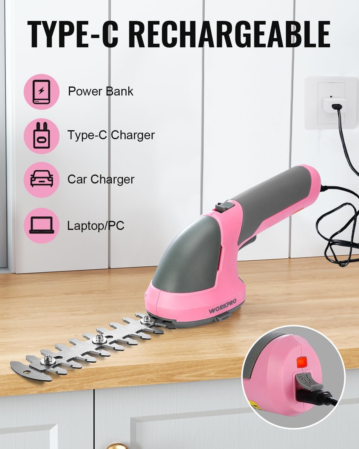 WORKPRO 7.2V Handheld Hedge Trimmer by WORKPRO