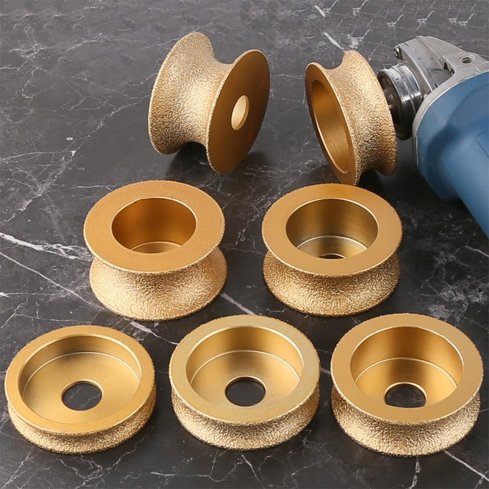 3inch 75mm Round Dry Vacuum Brazed Diamond Grinding Wheel Demi-bullnose Edge New