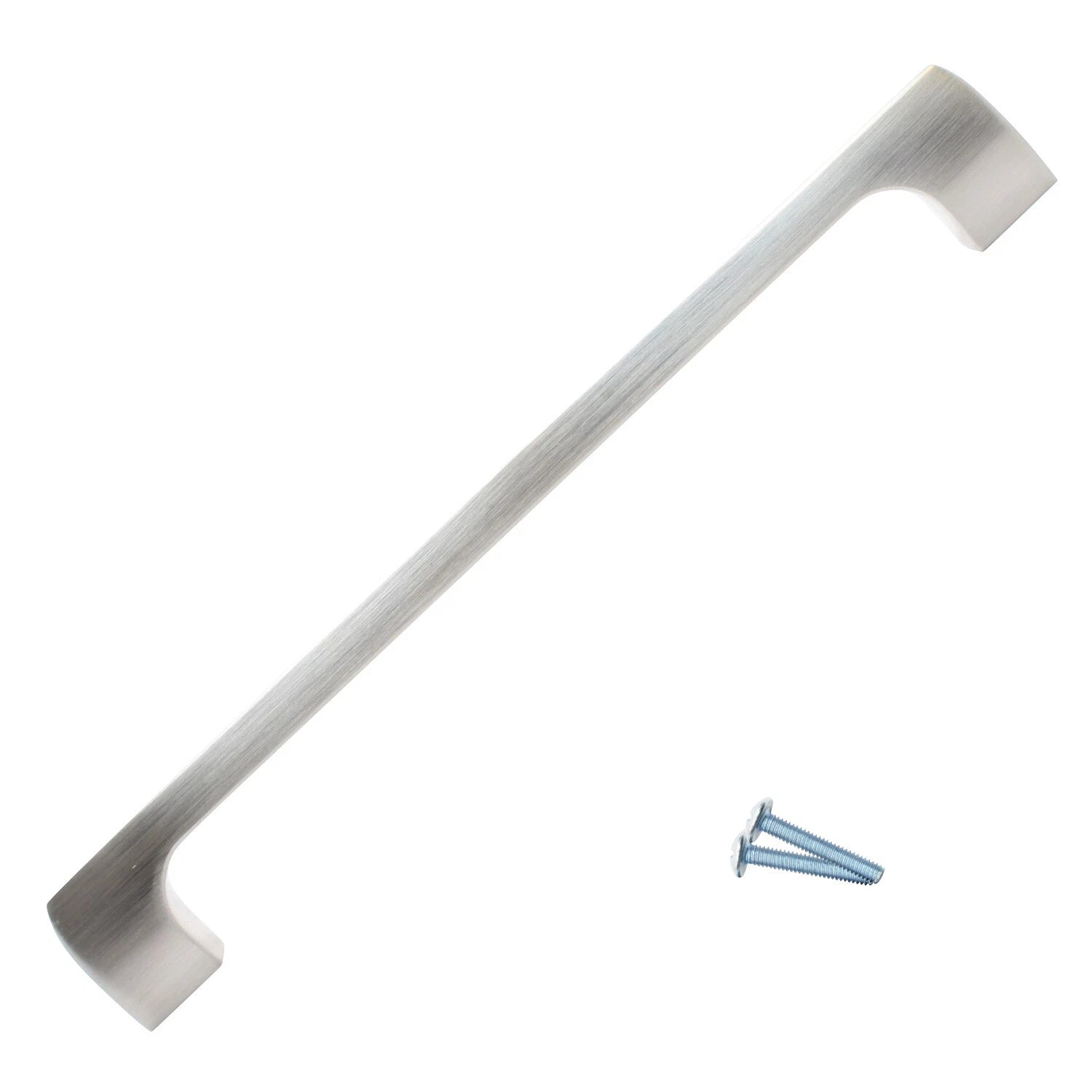 Modern Point 7-9/16" Brushed Nickel Kitchen Cabinet Pull Handle