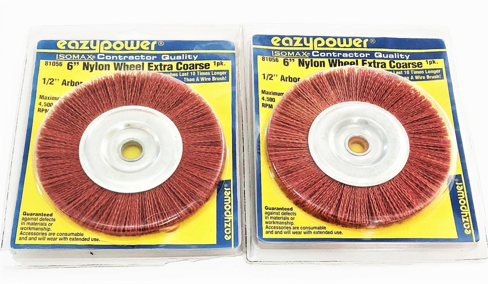 2 EAZYPOWER ISOMAX 6" NYLON WHEEL BRUSH EXTRA COARSE BE