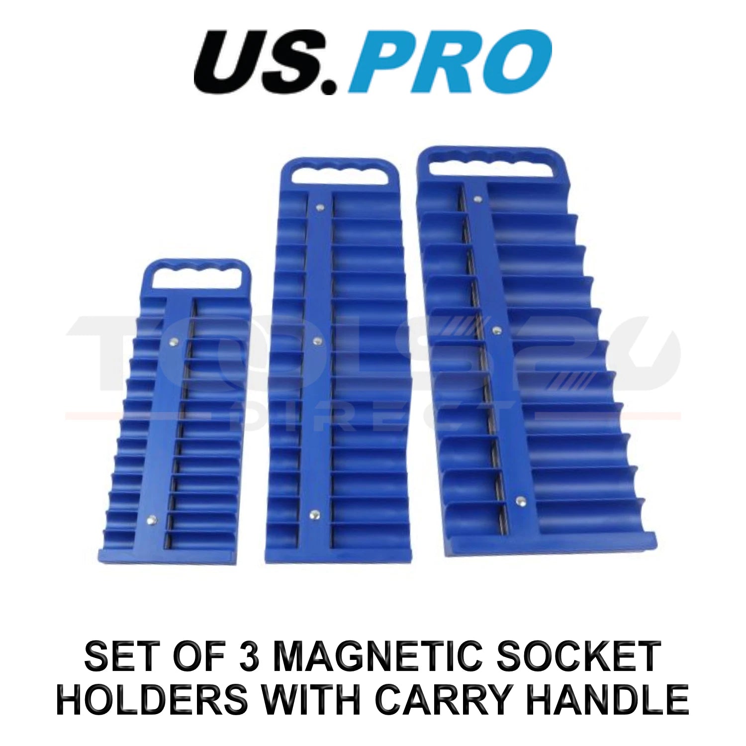 Us Pro Magnetic Socket Holder Set 1/4" 3/8" 1/2" Drive With Carry