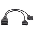 Obd2 Obd Ii Cable Signal Splitter 16pin Male To Dual Female Y Cable