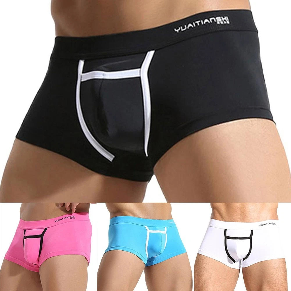 Classic Men Ice Silk Breathable Soft Thin Boxer Briefs Underwear Trunk