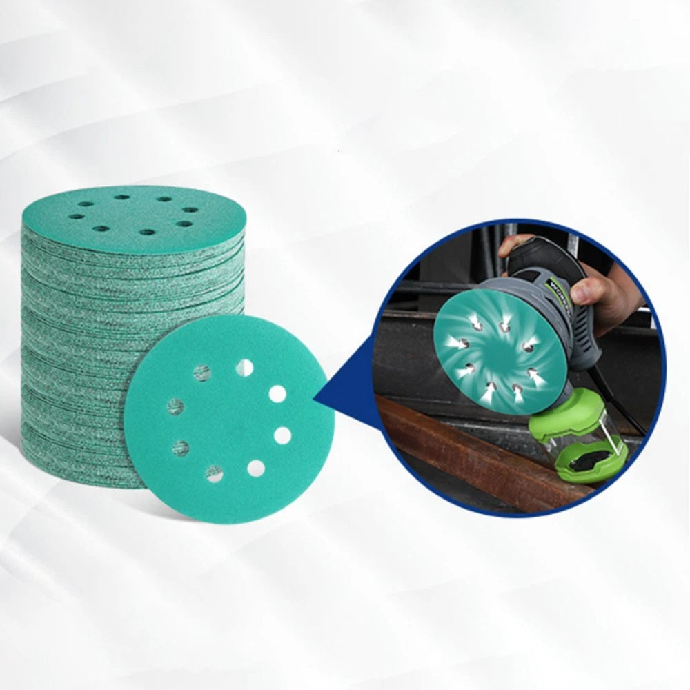 Workpro Sanding Discs Set 5" 8-hole Polyester Film Hook And Loop