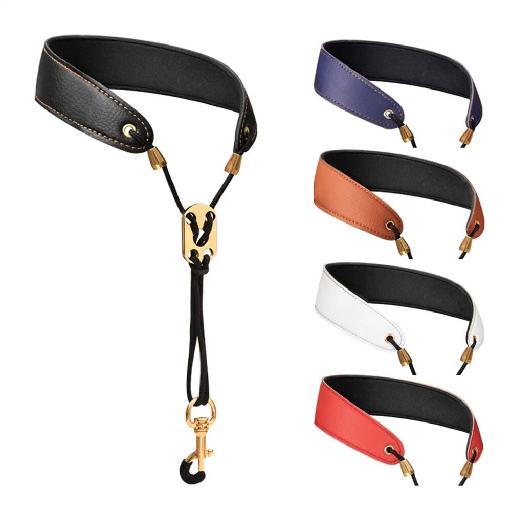 Comfortable Saxophone Neck Strap White Rubber Saxophone Adjusted Brown
