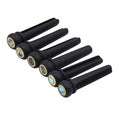 Acoustic Guitar Ebony Bridge Pins W/ Abalone Dot Brass Circle Skirt