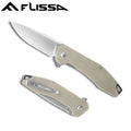 Flissa Pocket Folding Tactical Knife W/g10 Handle D2 Blades Liner