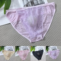 Men's Low Waist Transparent Lace Briefs Breathable Seamless Underpants