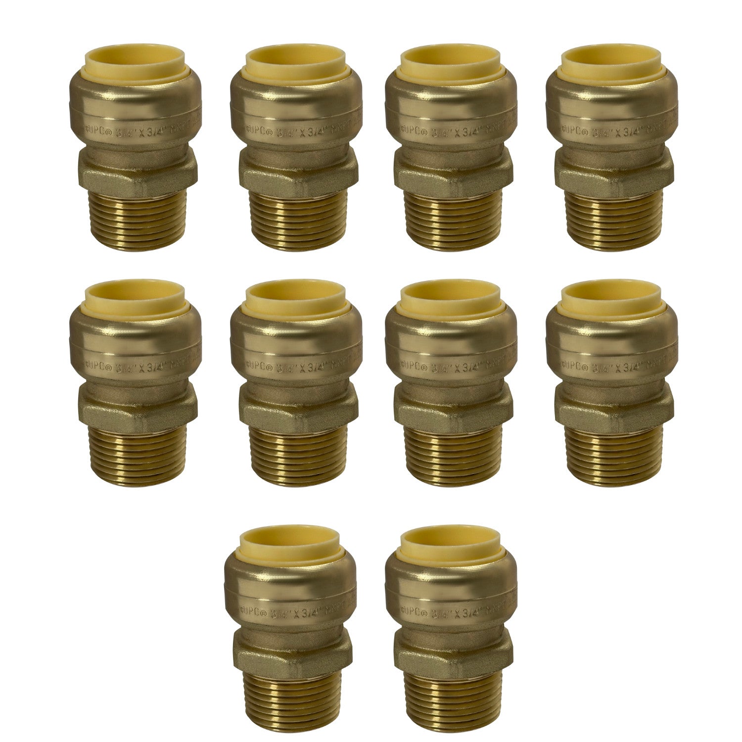 10 Pack XFITTING 3/4" Push Fit x 3/4" Male NPT Adapter,